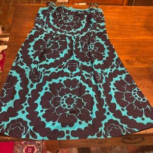 Boden Teal and Black Patterned Dress